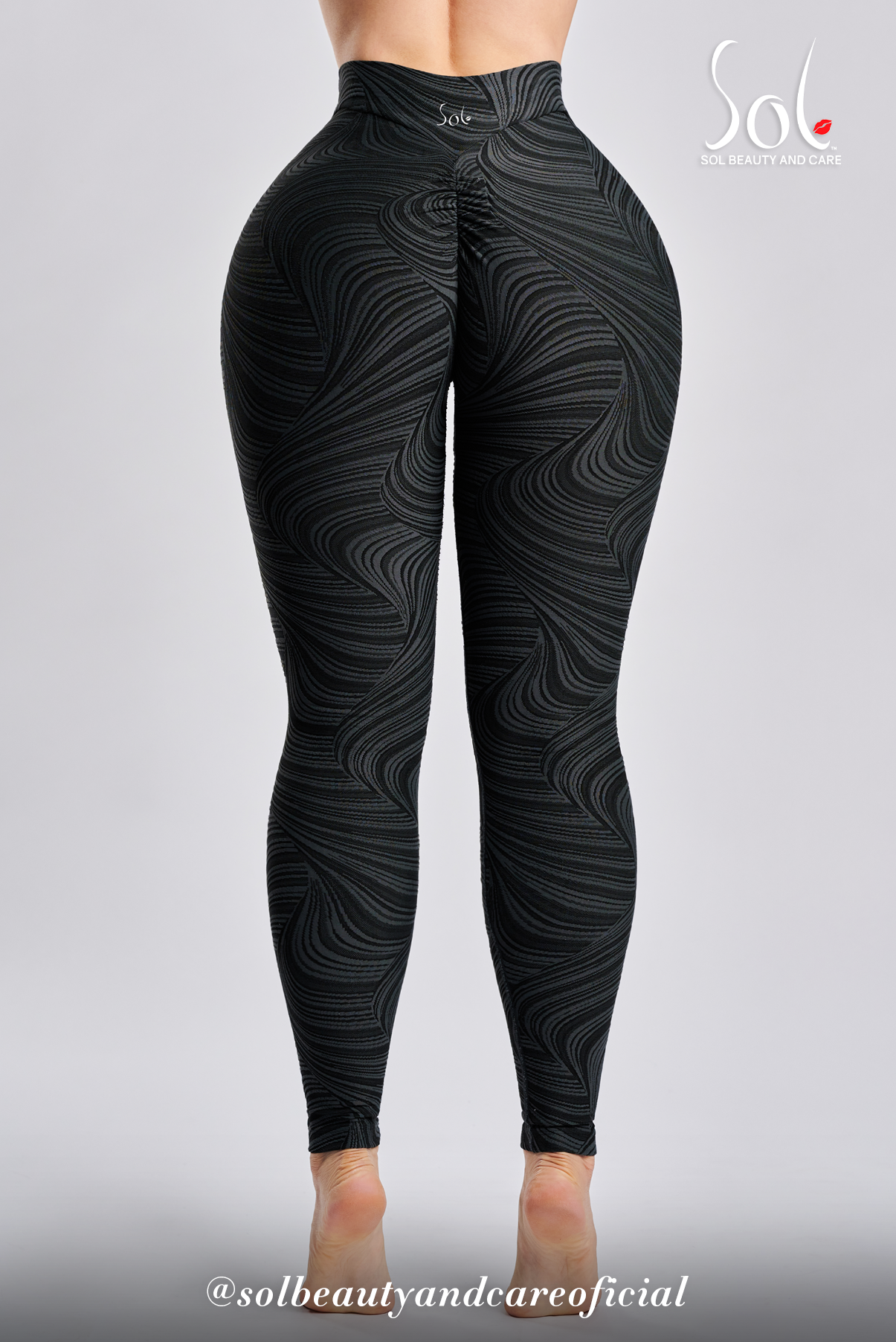 Leggings Anti-Celulíticos con Scrunch (Relief) - Negro/Gris