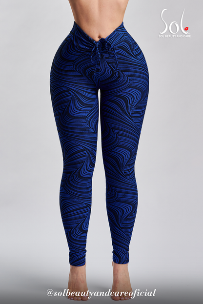 Leggings Anti-Celulíticos con Scrunch (Relief) - Negro/Azul